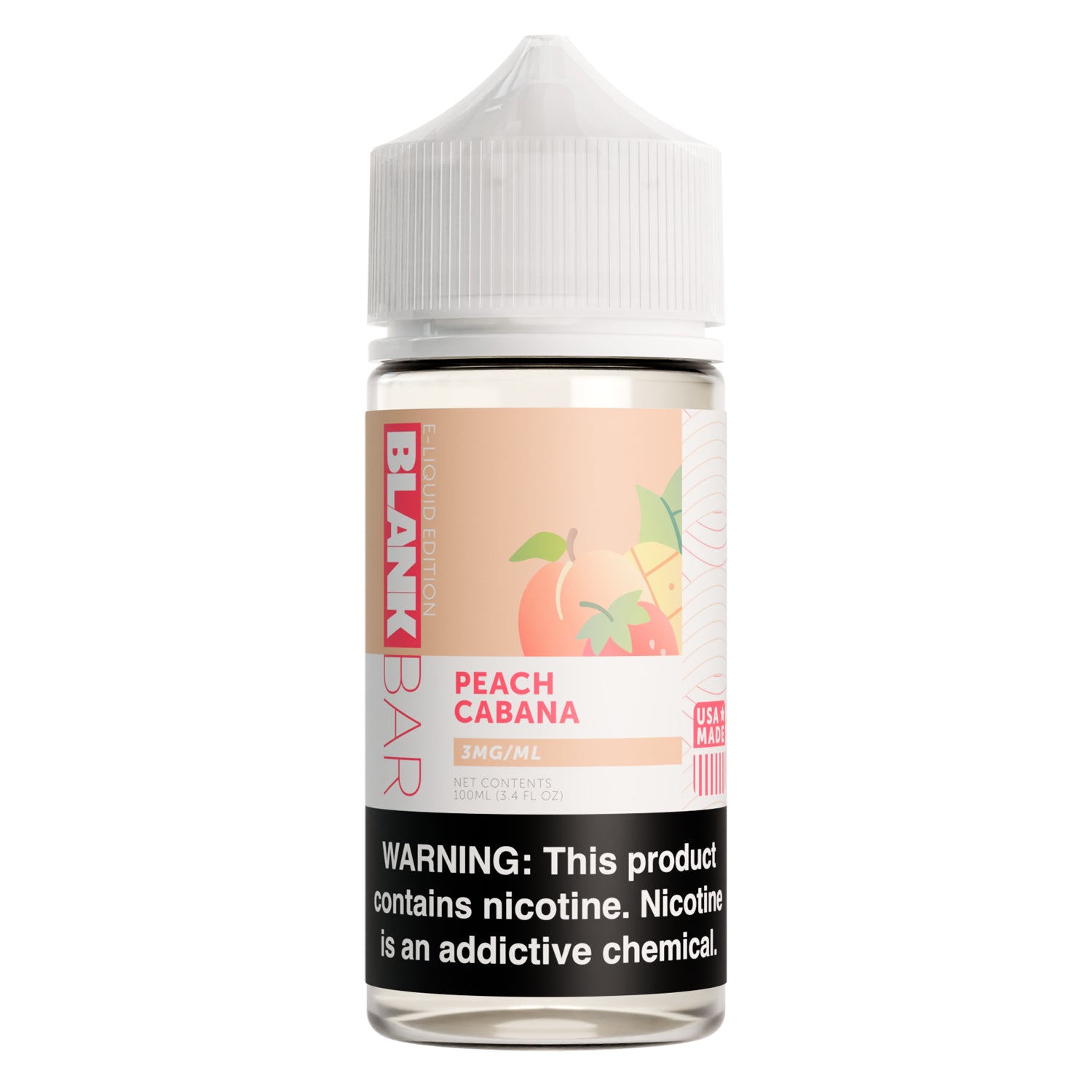 Peach Cabana BLANK BAR 100mL Freebase E-Liquid